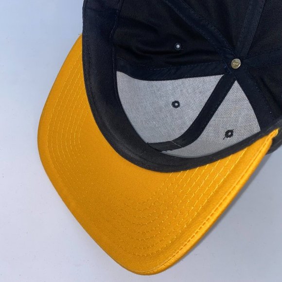 Vintage Cat Caterpillar Construction Co. Black & Yellow Snapback Hat Cap - Picture 5 of 6